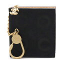 CHANEL シャネル COCO コインケース 小銭入れ コインパース ハラコ レザー ブラック 黒 ピンク ゴールド金具 キーフック付き A17421 【中古】