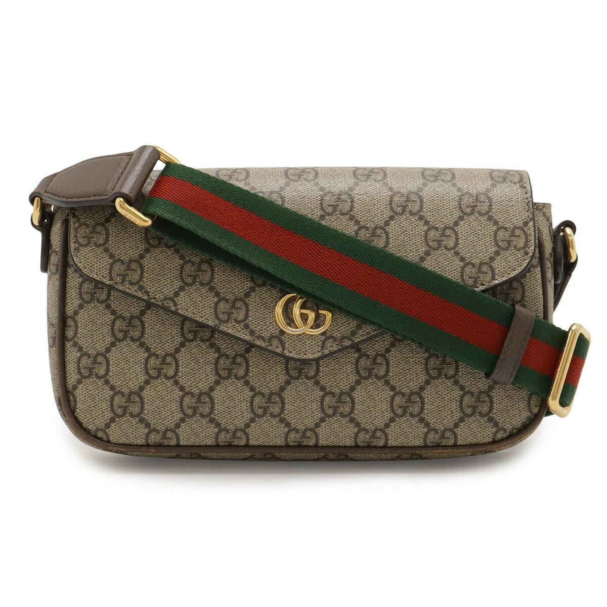 GUCCI グッチ オフィディア ミニバッグ GGスプリーム シェリーライン ショルダーバッグ ポシェット PVC レザー ベージュ モカブラウン 764961 【中古】