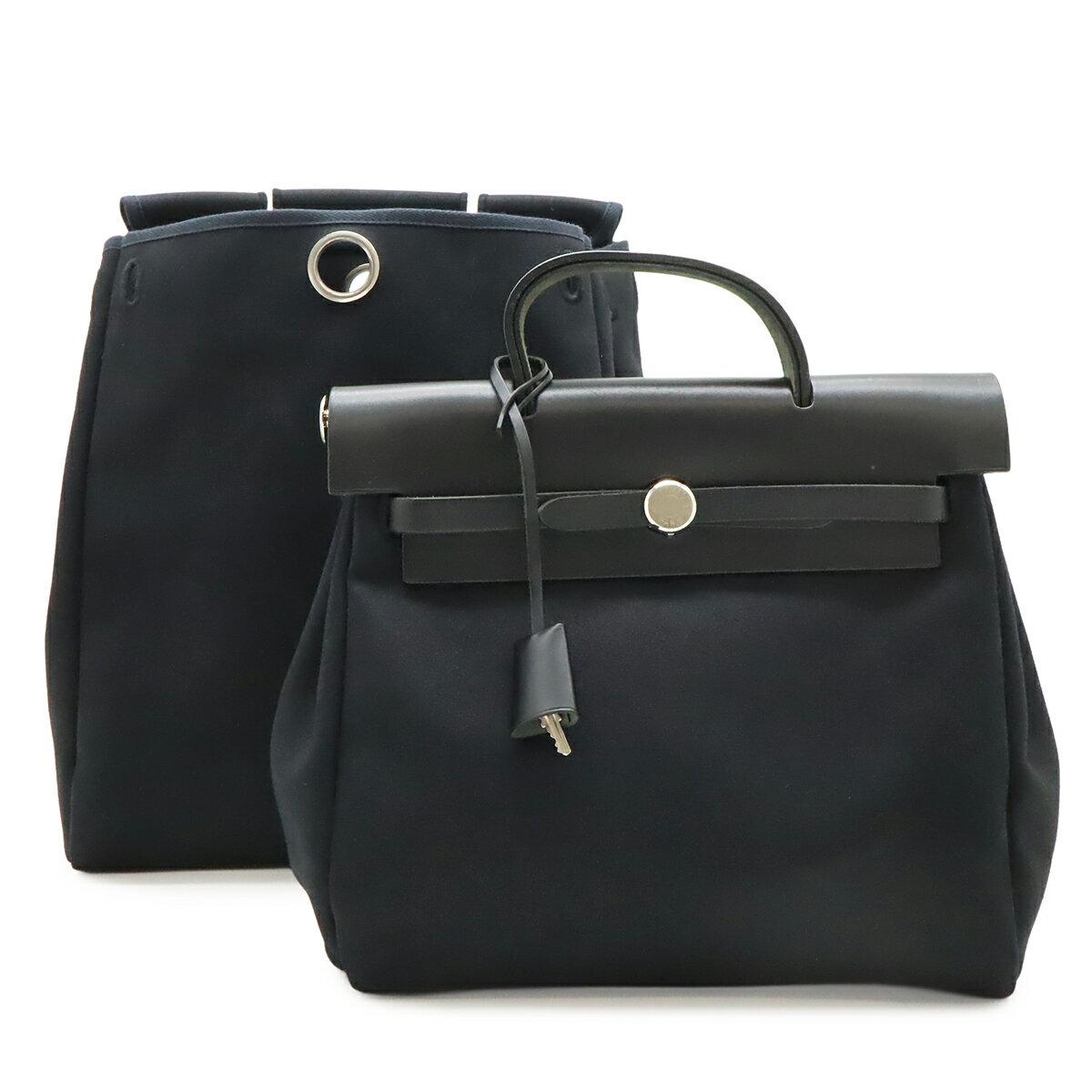 HERMES - HERMES エルメス エールバッグ アドPM リュックサック 2WAY ハンドバッグ トワルオフィシエ レザー ブラック 黒 □F刻印 【中古】