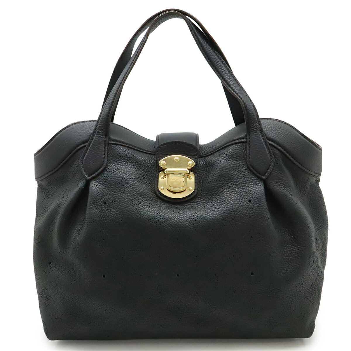 VANESSA BRUNO - LOUIS VUITTON ルイ ヴィトン モノグラムマヒナ シールスPM ハンドバッグ トートバッグ ノワール 黒 ブラック ゴールド金具 M93465 【中古】