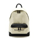 BALENCIAGA バレンシアガ ネイビー バックパック リュックサック キャンバス レザー ナチュラル ブラック 黒 392007 【中古】(4)