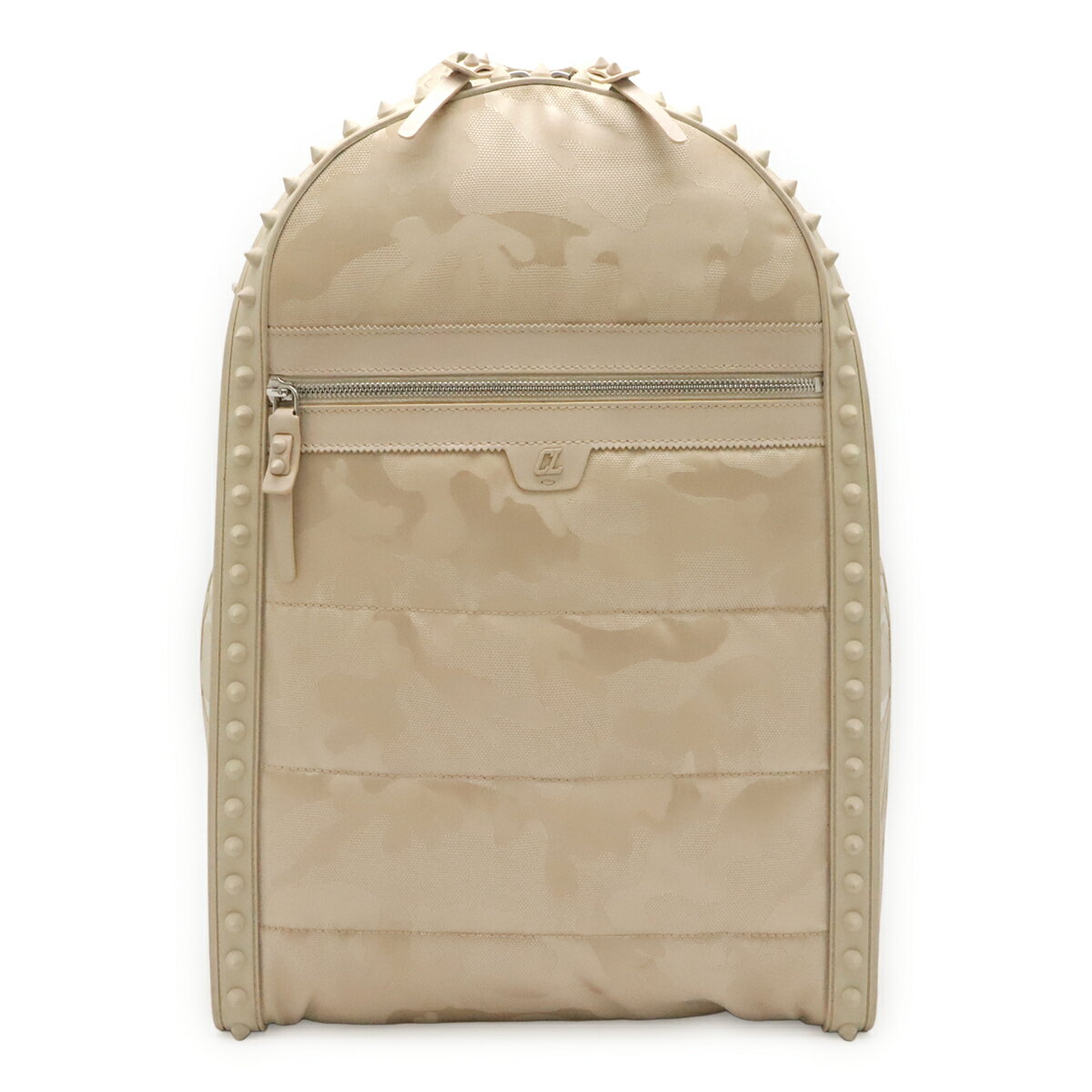 Rakuten - Christian Louboutin クリスチャン ルブタン Backparis バックパリス バックパック リュックサック スタッズ 迷彩 ナイロン ラバー ベージュ 【中古】