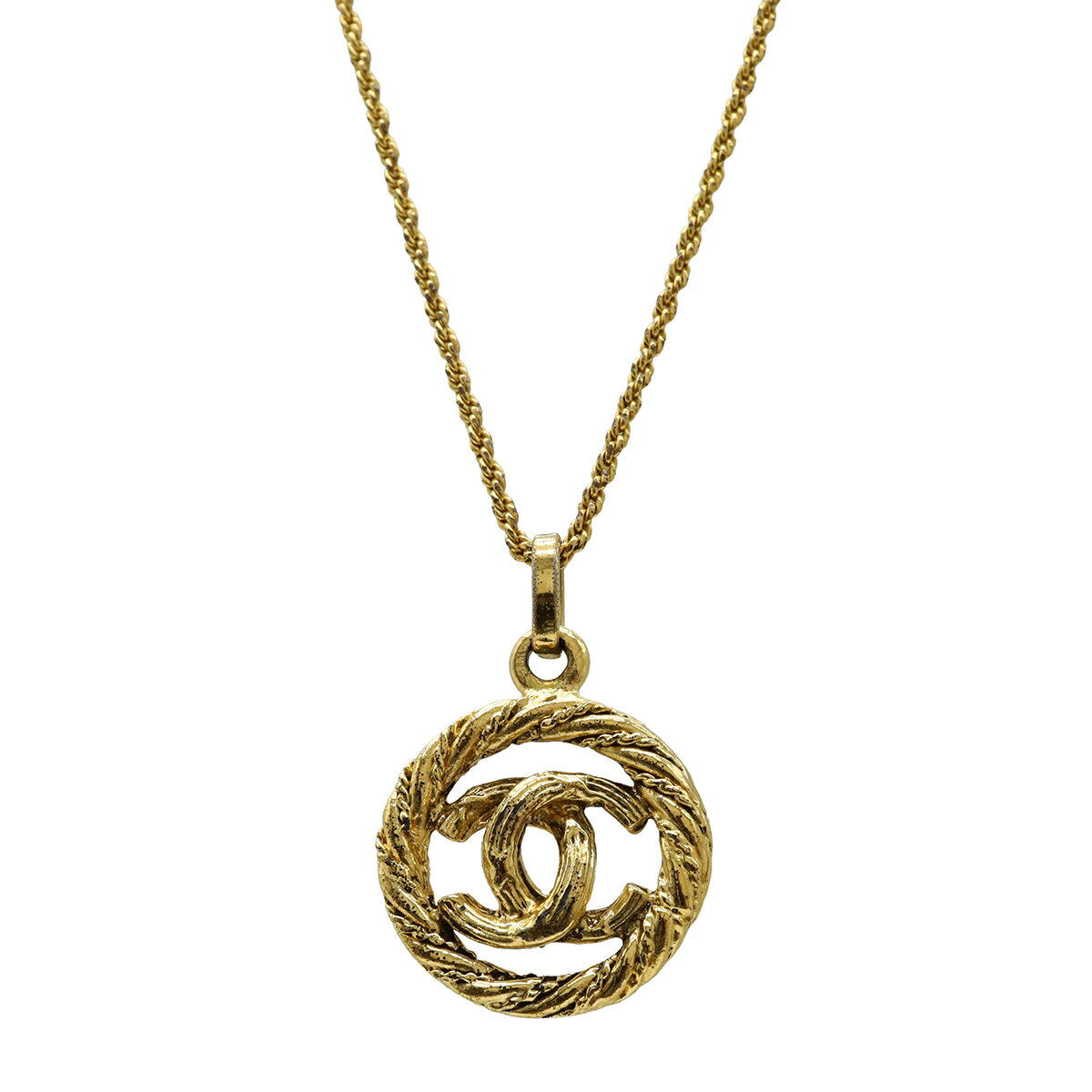 Rakuten - CHANEL シャネル ココマーク サークル ネックレス ペンダント GP ゴールド 【中古】