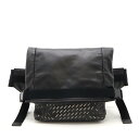 BOTTEGA VENETA ボッテガ ヴェネタ ボッテガベネタ パーフォレイテッド ボディバッグ ウエストバッグ レザー ブラック 黒 578540 【中古】