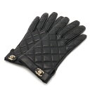 CHANEL シャネル マトラッセ ココマーク 手袋 グローブ ラムスキン レザー ブラック 黒 ターンロック ゴールド金具 #7 1/2 【中古】