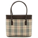 BURBERRY バーバリー ノバチェック チェック柄 ハンドバッグ トートバッグ キャンバス レザー ベージュ ダークブラウン ブラック ボルドー 【中古】