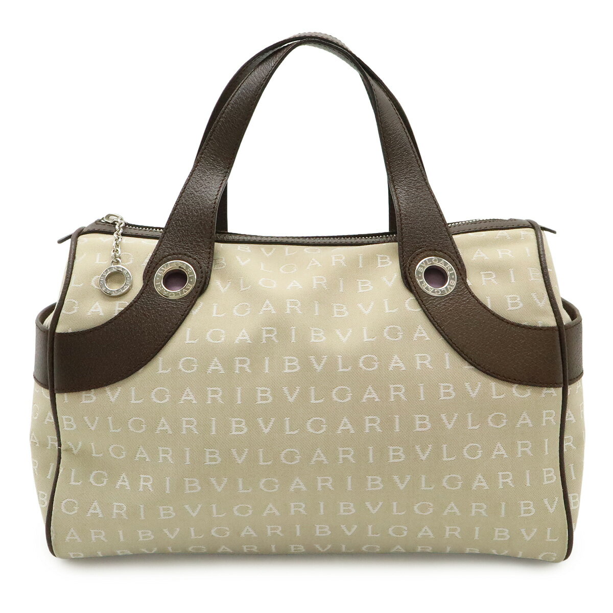 BVLGARI トートバッグ 肩掛け A4可 サークルロゴ シルバー金具中古品 BVLGARI トートバッグ 肩掛け A4可 サークルロゴ シルバー金具中古品
