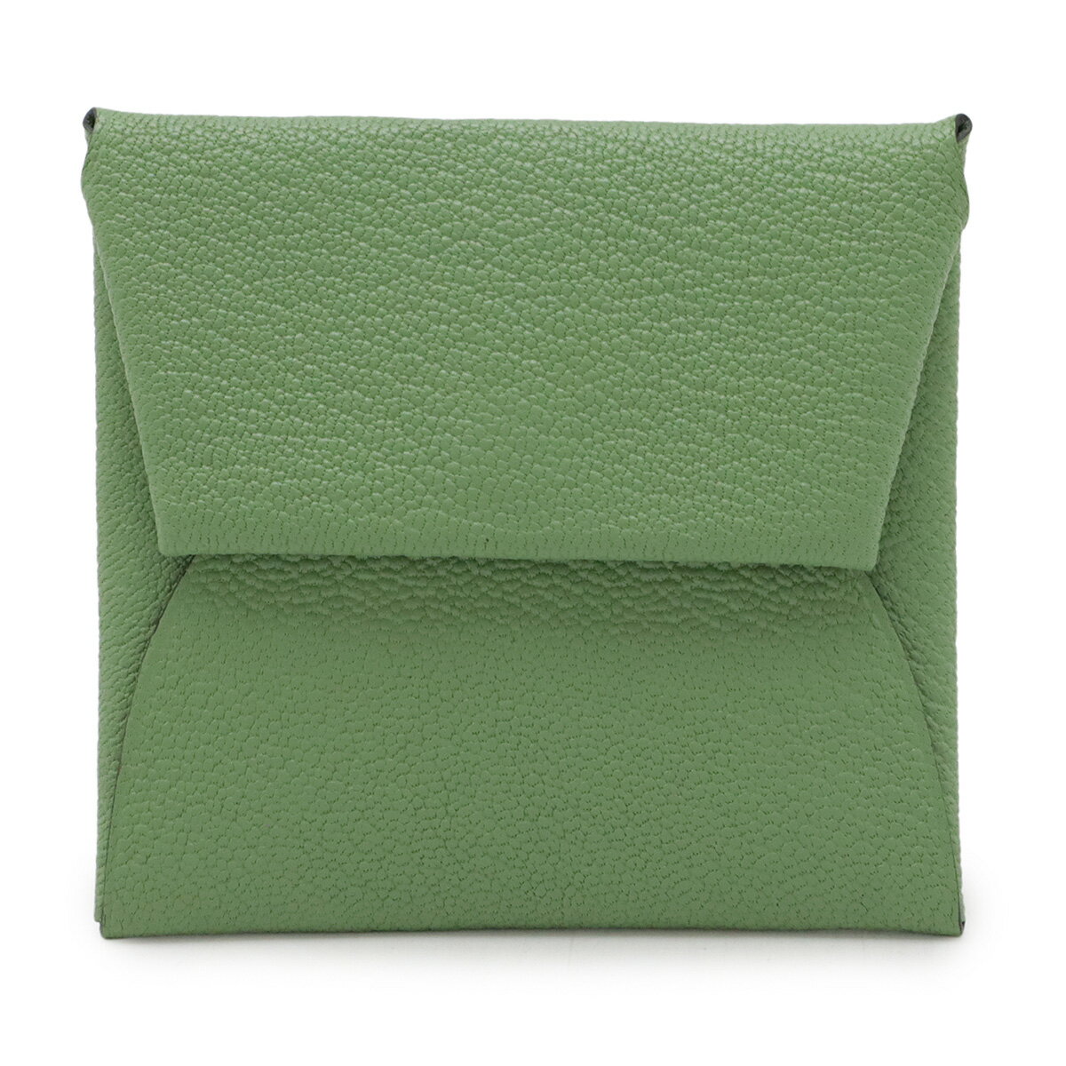 HERMES エルメス バスティア コインケース 小銭入れ コインパース シェーブル レザー ヴェールクリケット ミントグリーン シルバー金具 W刻印 【中古】