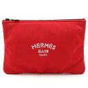 HERMES エルメス トゥルース フラットMM ネオバン マルチポーチ クラッチバッグ セカンドバッグ ポリアミド エラスタン レザー レッド 赤 【中古】