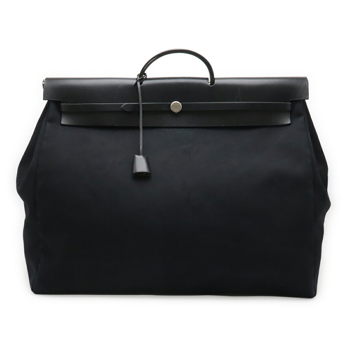 Rakuten - HERMES エルメス エールバッグTGM ハンドバッグ トラベルバッグ トワルオフィシエ レザー ブラック 黒 □C刻印 ストラップ欠品 【中古】