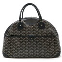 GOYARD ゴヤール サンジャンヌGM ボストンバッグ ハンドバッグ ヘリンボーン柄 PVC レザー ブラック 黒 ブラウン 茶 ホワイト 白 シルバー金具 ...