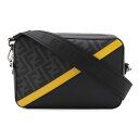 FENDI フェンディ ダイアゴナル ズッカ柄 カメラケース ショルダーバッグ 2WAY クラッチ コーティングキャンバス レザー グレー ブラック 7M0286 【中古】