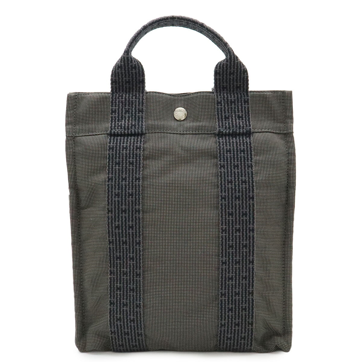 HERMES エルメス エールライン サックアドPM リュックサック バックパック ショルダーバッグ キャンバス グレー 新型金具 【中古】