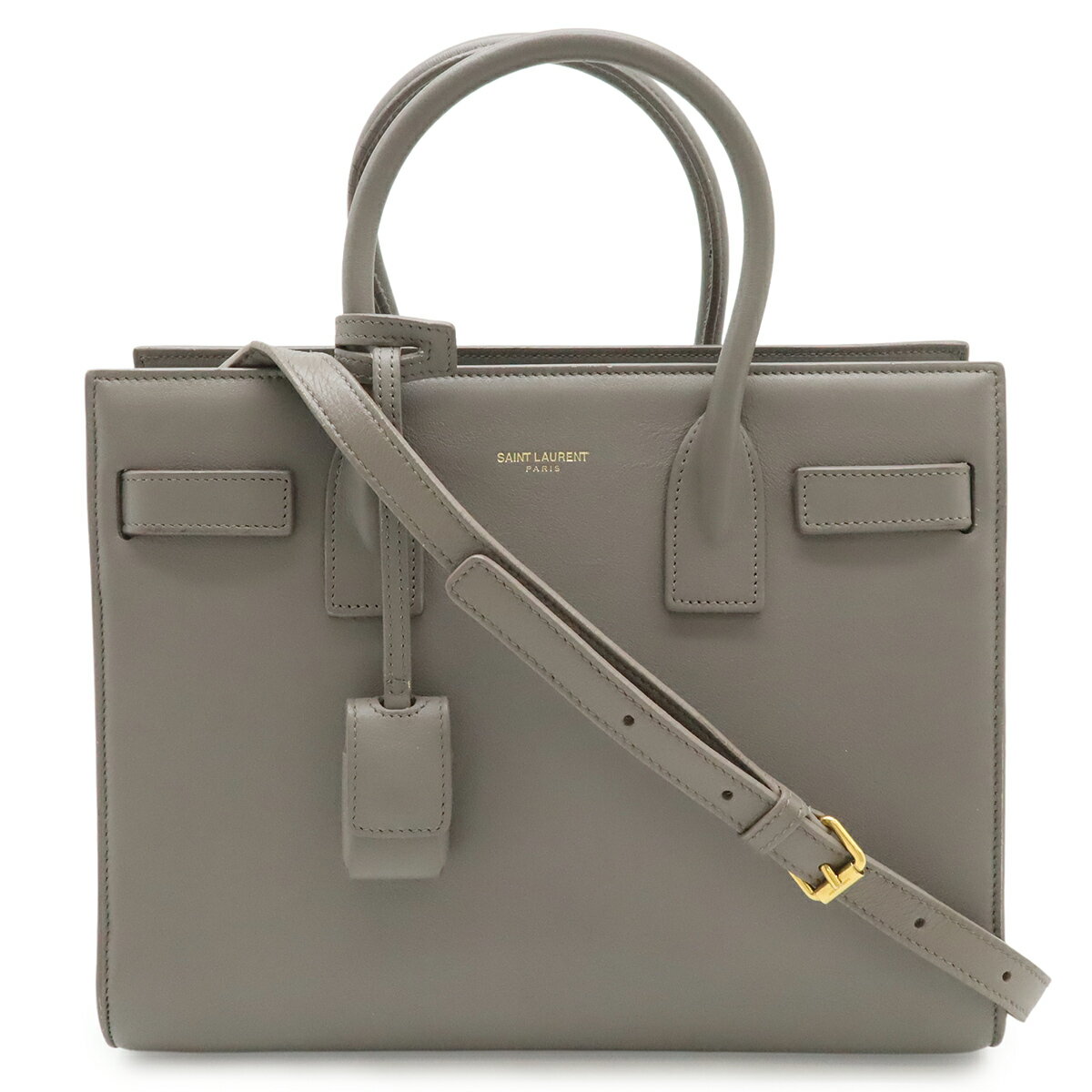 乐天商城 - SAINT LAURENT PARIS サン ローラン パリ YSL イブサンローラン ベイビー サックドジュール ハンドバッグ 2WAY ショルダーバッグ グレー 421859 【中古】
