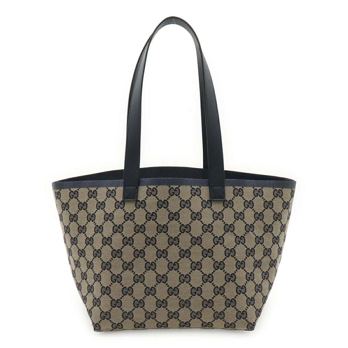 GUCCI - GUCCI グッチ トーティッシマ GGキャンバス スモールトート トートバッグ ショルダーバッグ 肩掛け キャンバス ネイビー 紺 ポーチ欠品 788211 【中古】