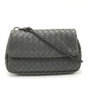 【バッグ】BOTTEGA VENETA ボッテガ ヴェネタ イントレチャート ショルダーバッグ チェーンショルダー ポシェット 2WAY クラッチ レザー グレー 310774 【中古】