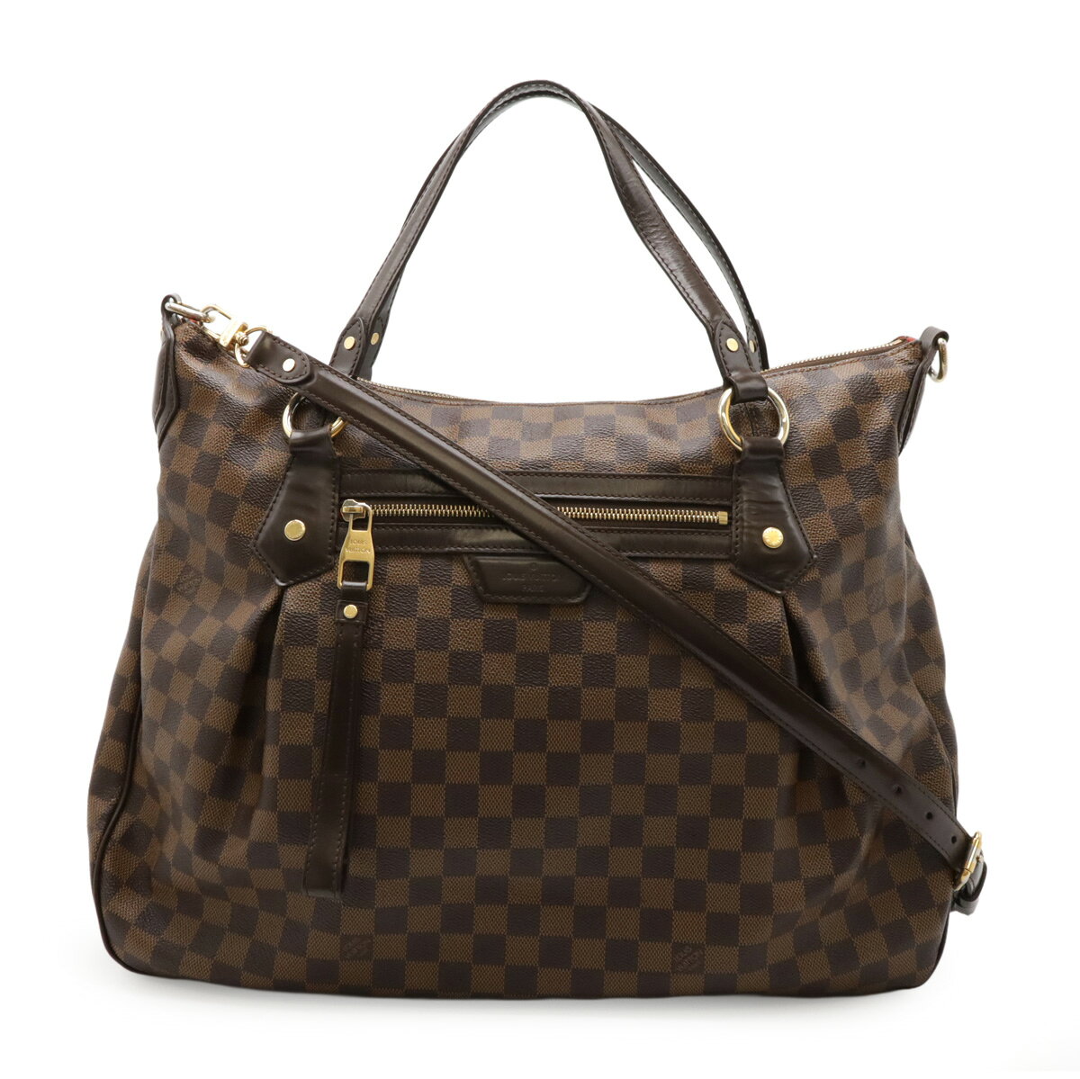 乐天商城 - LOUIS VUITTON ルイ ヴィトン ダミエ イーヴォラGM トートバッグ 2WAY ショルダーバッグ セミショルダー ゴールド金具 N41132 【中古】