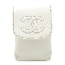 CHANEL シャネル ココマーク シガレットケース タバコケース iQOSケース アイコスケース ポーチ 小物入れ キャビアスキン レザー ホワイト A13511 【中古】