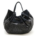 CHANEL シャネル ココカバス ココマーク ショルダーバッグ チェーンショルダー エナメル ナイロンキャンバス ブラック 黒 シルバー金具 【中古】