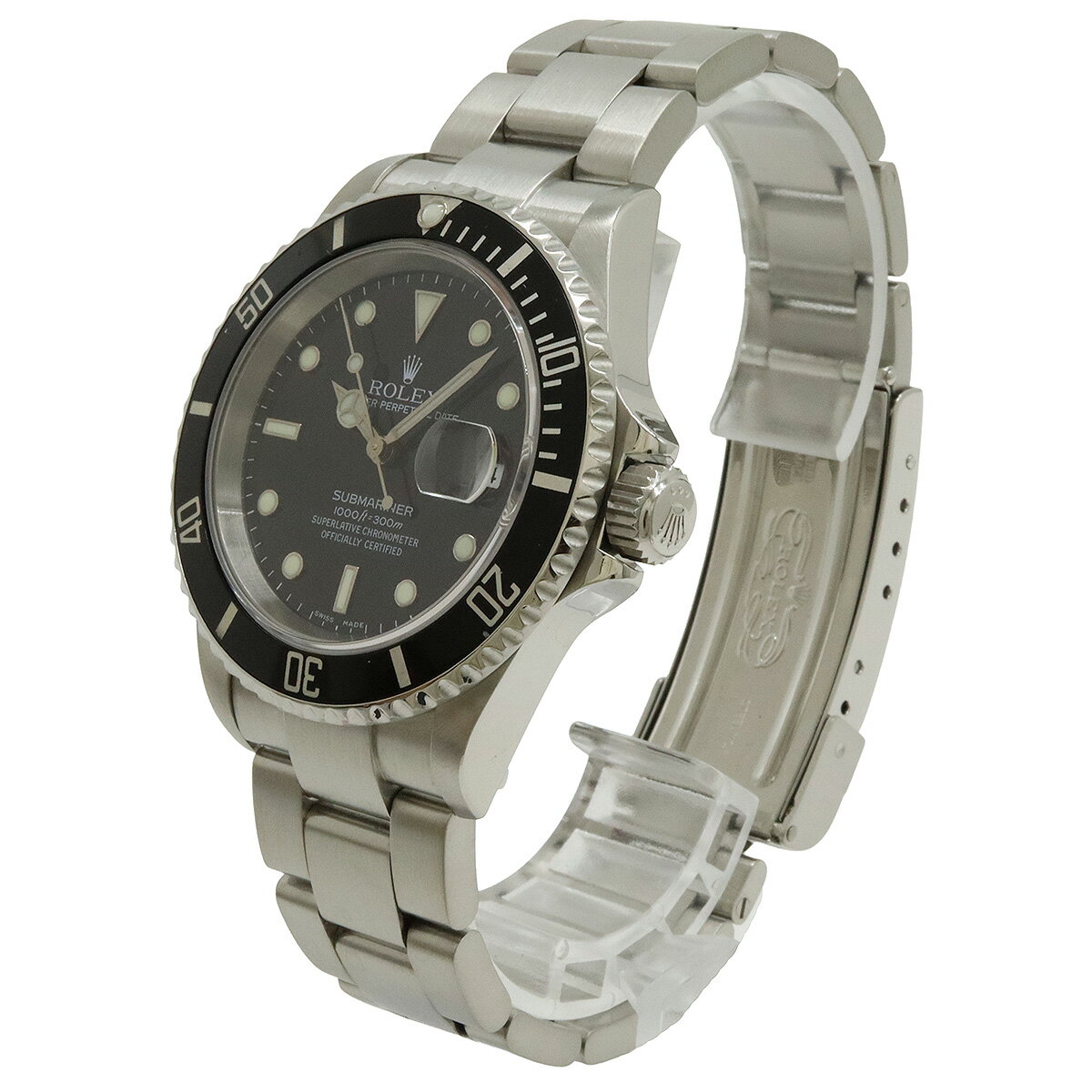 ROLEX ロレックス サブマリーナ デイト ブラック文字盤 SS D番 メンズ AT オートマ 腕時計 16610 【中古】