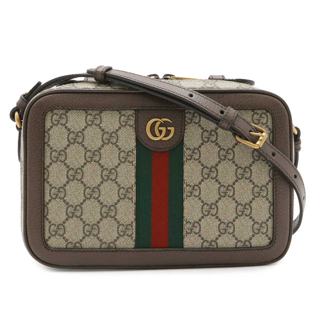 GUCCI グッチ オフィディア GGスプリーム スモール クロスボディバッグ ショルダーバッグ 2WAY クラッチバッグ PVC ベージュ モカブラウン 739392 【中古】