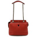 FENDI フェンディ ドットコム クリック チェーンショルダー ショルダーバッグ 2WAY 斜め掛け 肩掛け レザー レッド シルバー金具 ポーチ欠品 8BN299 【中古】