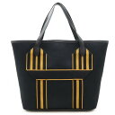 HERMES エルメス PURSANGLE ピュールサングル トートバッグ ラージトート ショルダーバッグ キャンバス レザー ブラック 黒 イエロー 黄色 U...