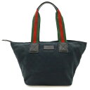 GUCCI グッチ GGキャンバス シェリーライン トートバッグ ショルダーバッグ セミショルダー 肩掛け レザー ブラック 黒 グリーン レッド 131230 【中古】