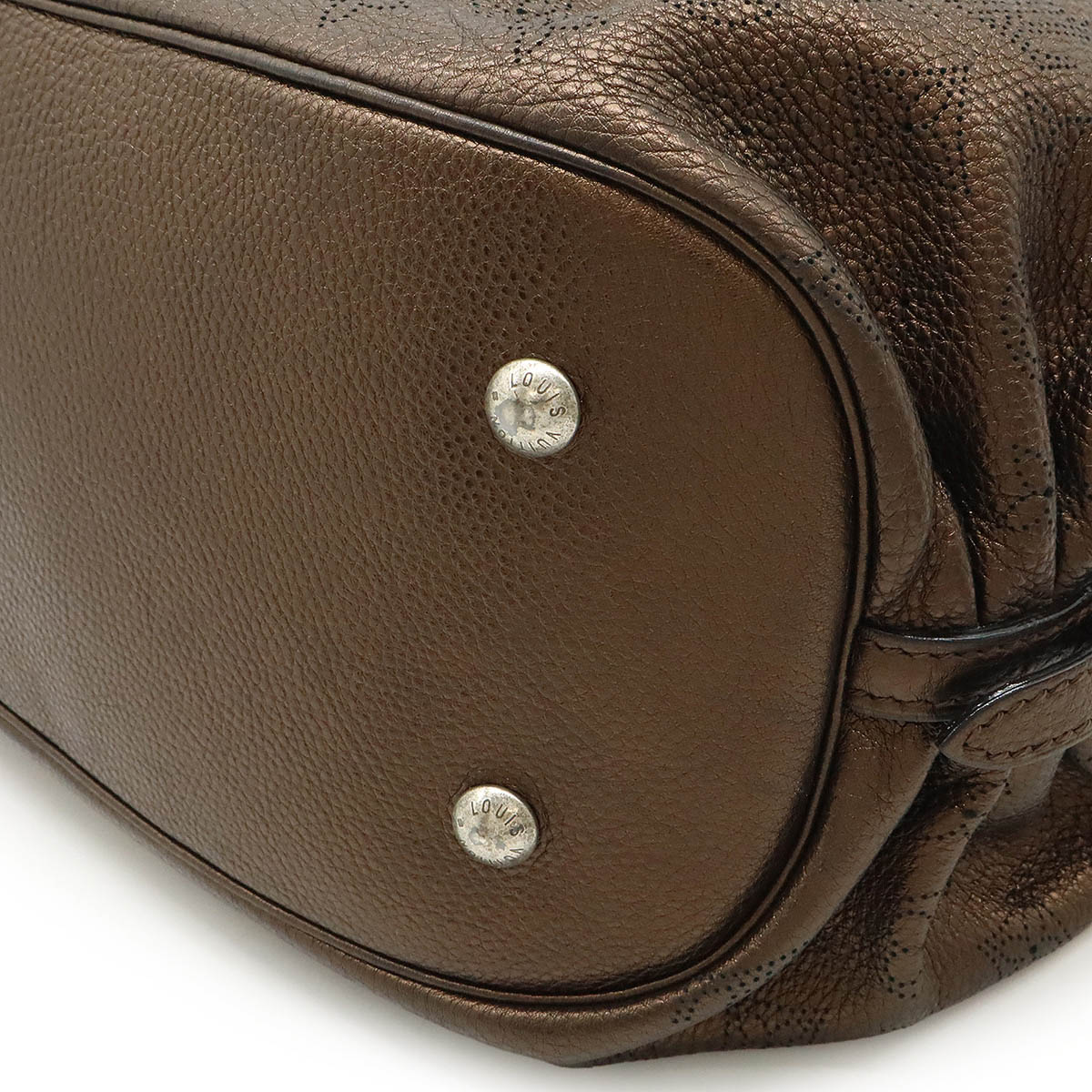 LOUIS VUITTON ルイ ヴィトン モノグラムマヒナ L トートバッグ ショルダーバッグ 肩掛け レザー モルドレ メタリックブラウン M95766 【中古】