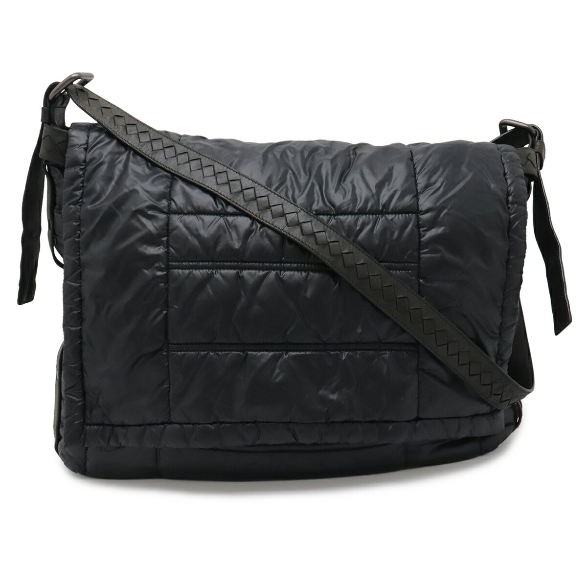 BOTTEGA VENETA ボッテガ ヴェネタ ボッテガベネタ スピンネーカー ショルダーバッグ メッセンジャーバッグ ナイロン レザー ブラック 黒 271683 【中古】