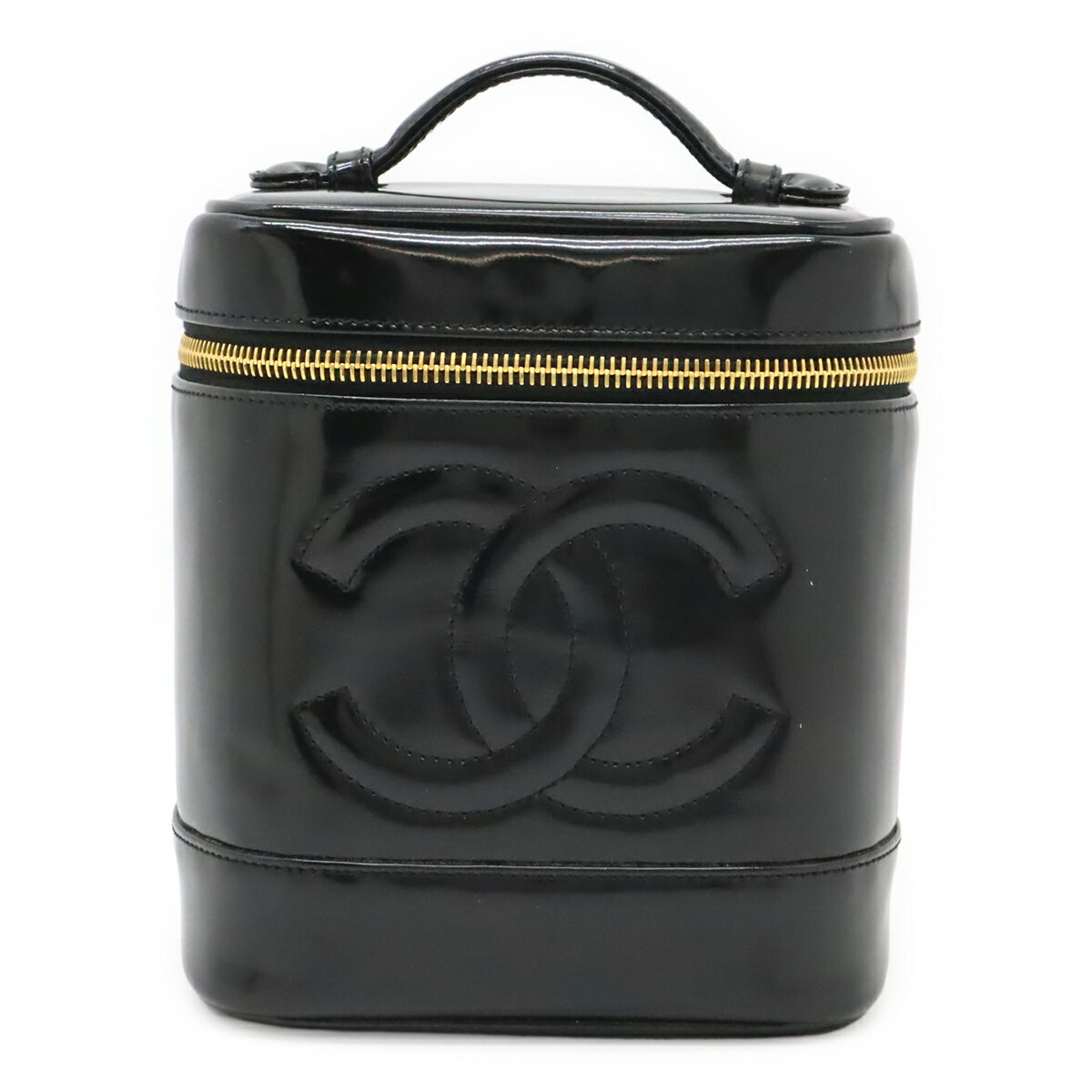 Rakuten - CHANEL シャネル ココマーク バニティバッグ ハンドバッグ 化粧ポーチ コスメポーチ エナメル パテントレザー ブラック 黒 ゴールド金具 A01998 【中古】