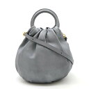 LOEWE ロエベ アナグラム バウンスバッグ ハンドバッグ 2WAY ショルダーバッグ レザー メタリックグレー ゴールド金具 【中古】
