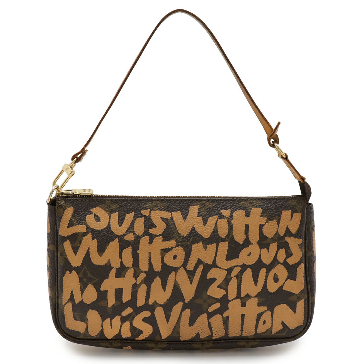 LOUIS VUITTON ルイ ヴィトン モノグラムグラフィティ ポシェット アクセソワール アクセサリーポーチ ハンドバッグ ピーチ M92193 【中古】