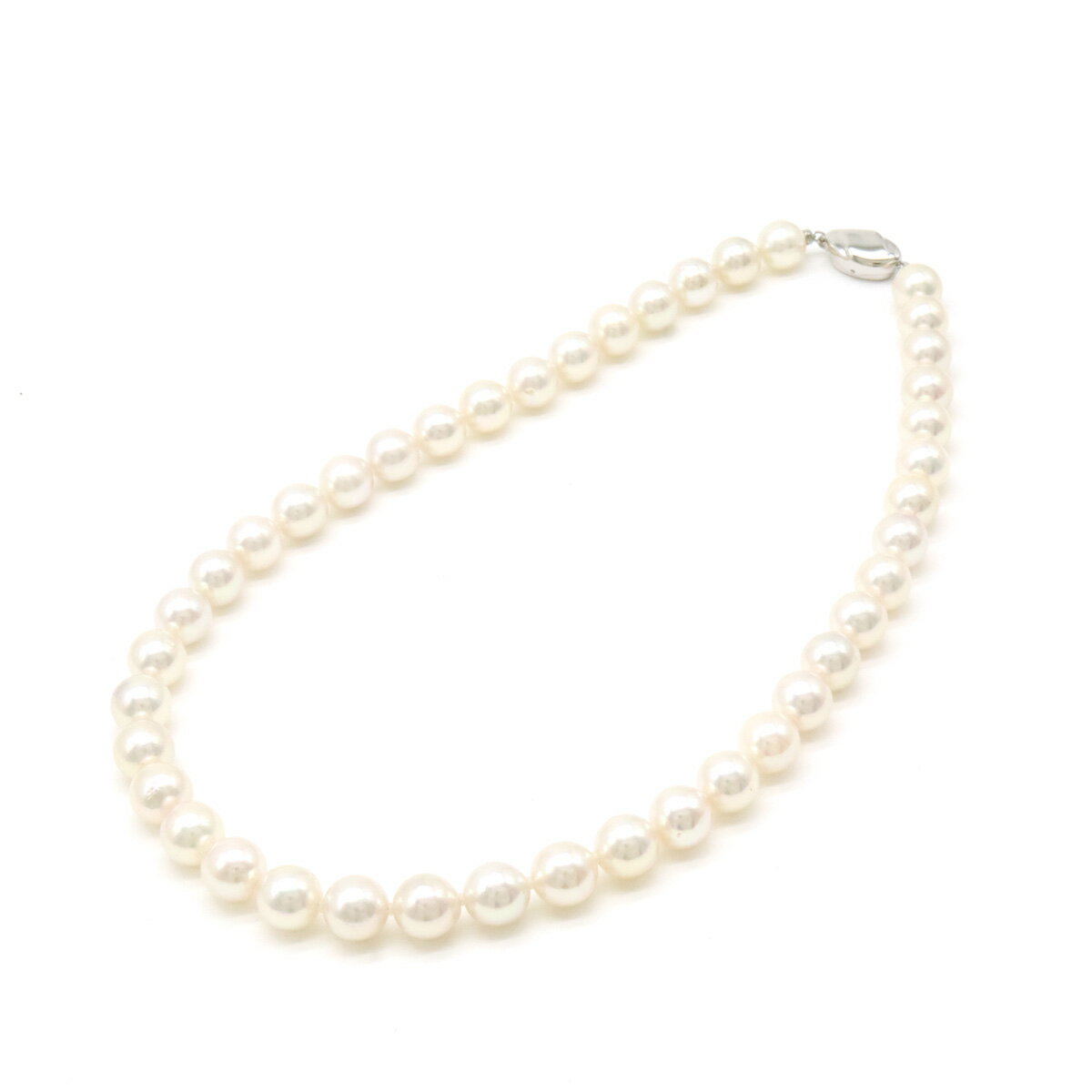 パールネックレス パールチョーカー アコヤ真珠 9.5-10.0m/m SV925 シルバー925 【中古】