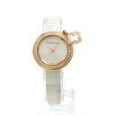 Van Cleef & Arpels ヴァンクリーフ & アーペル チャームウォッチ ダイヤベゼル K18ローズゴールド/革ベルト レディース QZ VCAR0...