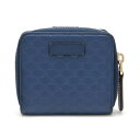 GUCCI グッチ マイクログッチシマ コンパクトウォレット ラウンドファスナー 2つ折り財布 二つ折り レザー ブルー 青 アウトレット品 449395 【中古】