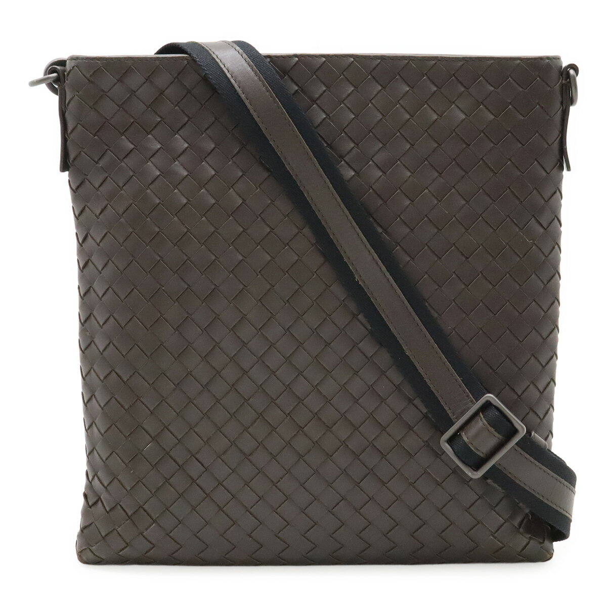 Rakuten - BOTTEGA VENETA ボッテガ ヴェネタ ボッテガベネタ イントレチャート ショルダーバッグ 斜め掛け レザー ダークブラウン 茶 276357 【中古】