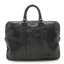GUCCI グッチ GGインプリメ ビジネスバッグ 書類カバン ブリーフケース PVC レザー ブラック 黒 シルバー金具 201480 【中古】