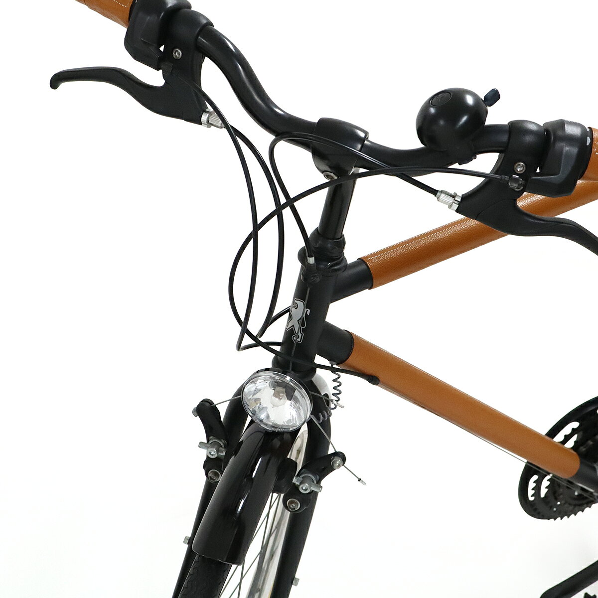 Blumin 楽天市場店のHermes PEUGEOT エルメス×プジョーコラボ 自転車 28インチ 21段変速 荷台付 Hermes Bicycle レザー ブラック オレンジ 【中古】｜アングル3