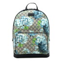 GUCCI グッチ GGブルームス GGスプリーム バックパック リュックサック PVC レザー フラワー 花 ベージュ ネイビー ブルー系マルチカラー 406370 【中古】