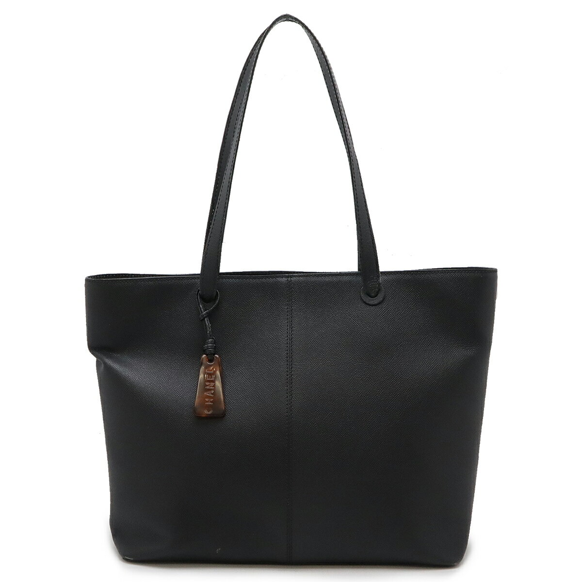 CHANEL シャネル トートバッグ ショルダーバッグ ショルダートート レザー ブラック 黒 チャーム付き A12478 【中古】
