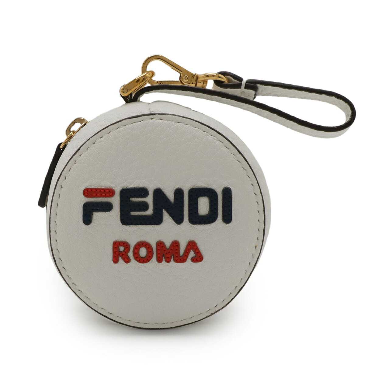 FENDI フェンディ フェンディマニア FILAコラボ エコバッグ バックパック リュックサック ナイロン レザー ホワイト マルチカラー ポーチ付き 23668 【中古】