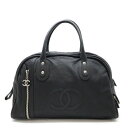 CHANEL シャネル ココマーク マトラッセ ボストンバッグ 旅行バッグ トラベルバッグ ブラック 黒 シルバー金具 【中古】