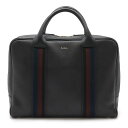 Paul Smith ポール スミス ポールスミス シティウェビング ビジネスバッグ ブリーフケース トートバッグ レザー ブラック 黒 ゴールド金具 PSN2...