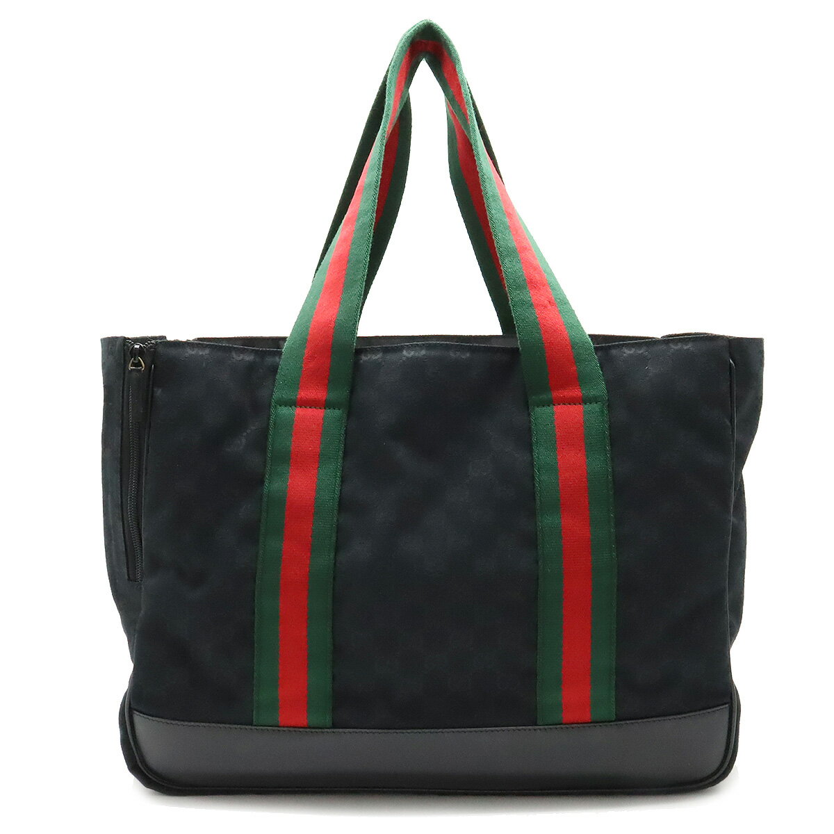 【バッグ】GUCCI グッチ GGキャンバス シェリーライン ペットキャリー ドッグキャリア キャリーバッグ ボストンバッグ レザー ブラック 210048 【中古】のサムネイル