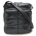 BOTTEGA VENETA ボッテガ ヴェネタ スピンネーカー ショルダーバッグ 斜め掛け ナイロン レザー ブラック 黒 【中古】
