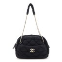 CHANEL シャネル バブルキルト チェーンショルダー ショルダーバッグ セミショルダー コットンジャージー ブラック 黒 シルバー金具 A46168 【中古...
