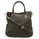 LOUIS VUITTON ルイ ヴィトン モノグラムミニラン ブザス アンジュール トートバッグ 2WAY ショルダーバッグ キャンバス エベヌ M95617...