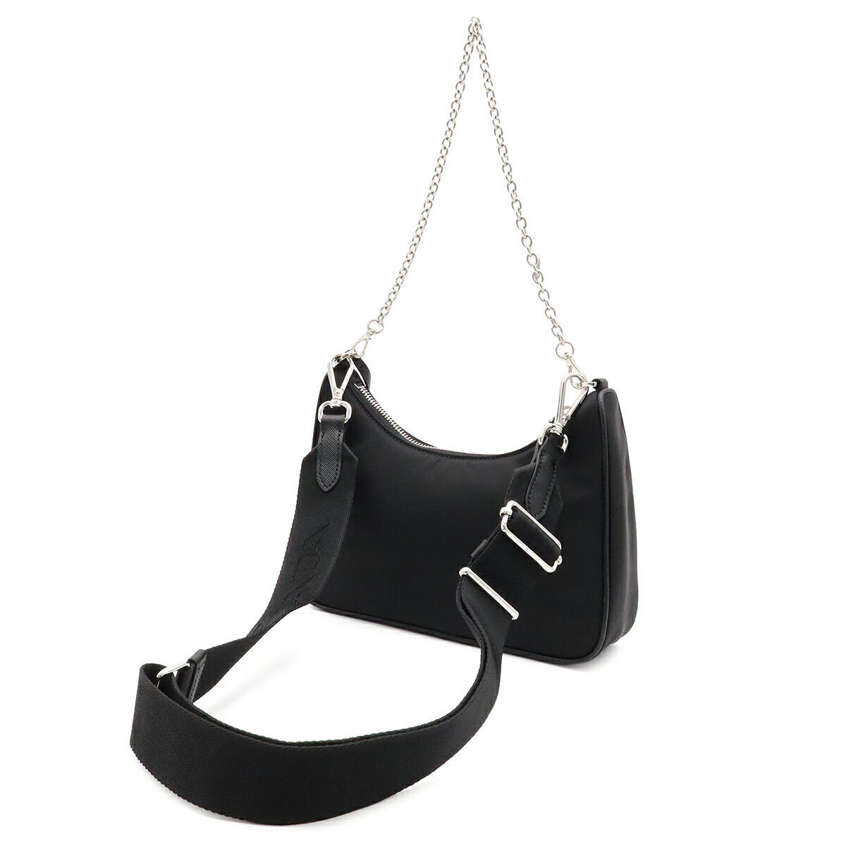 PRADA トライアングルロゴ Re-Edition 2005 リエディション チェーンバッグ 2WAY ショルダーバッグ ナイロン NERO 黒 ブラック ポーチ欠品 1BH204 【中古】 blumin-2-10522770 Blumin 楽天市場店 サンプル画像2