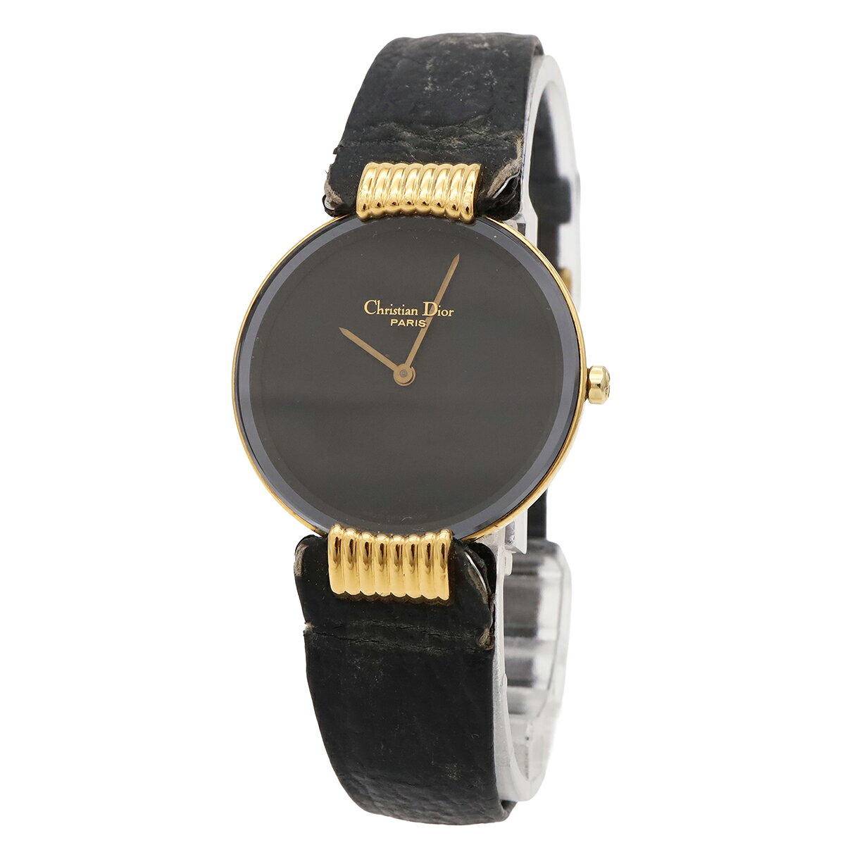 Christian Dior クリスチャン ディオール ブラックムーン ブラック文字盤 レディース QZ クォーツ 腕時計 46 153-3 【中古】